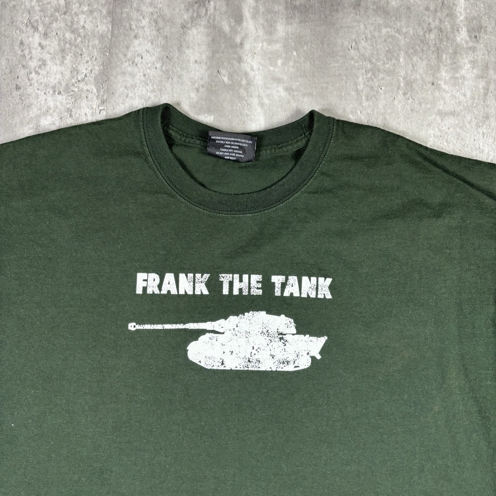 Vintage Steve & Barry's Frank The Tank Old School Movie Promo T Shirt Green XL